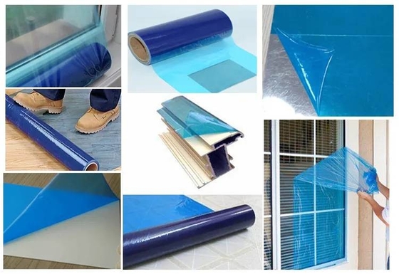 De blauwe Duidelijke Transparante PE Antifilm van de de Oppervlaktebescherming van Scrtach voor Vensters en GlasGordijngevel