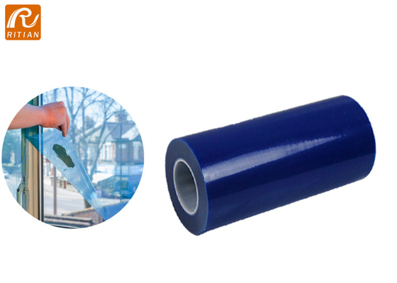 Goede prijs. Verwijderbare blauwe oppervlakte glas vensterbeschermingsfilm Polyethyleen venstermaskeringsfilm 50cm/60cm/100cm*200m Logo-afdruk beschikbaar online